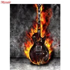 Алмазная живопись Пламя гитара Алмазная вышивка полный набор Алмазная мозаика Стразы украшения подарки для любителей инструментов