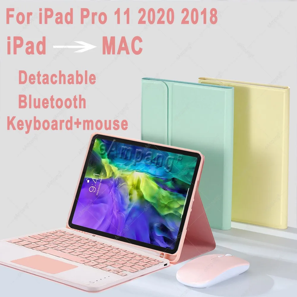 

Чехол с тачпадом, клавиатурой и мышью для iPad Pro 11 2020 2018 1-го 2-го поколения A1979 A1980/A2230/A2228, мыши со слотом для ручки