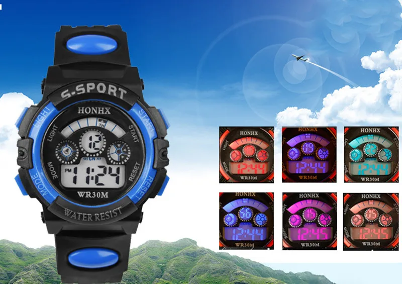 

Fashion Children Digital Watch LED Display Date Alarm Waterproof Girl Clock Luminous Sport Multi-Function Electronic Watches Boy