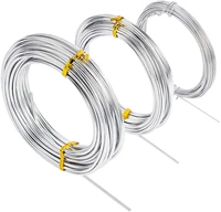 3rolls 30m round aluminum wire 9 12 18 gauge 123mm bendable metal craft wire armature wire silver 10m32 8 feetroll