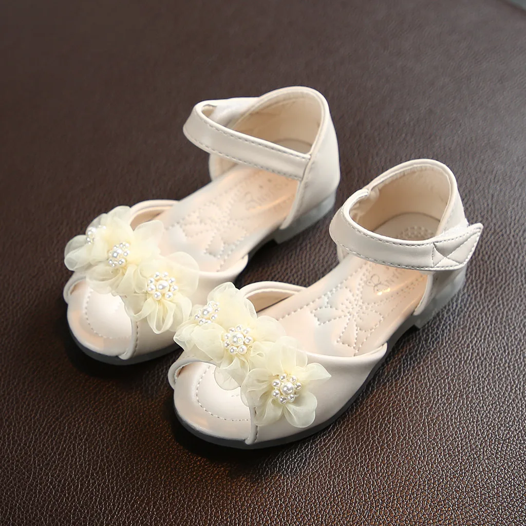 Босоножки TELOTUNY для малышей младенцев девочек цветочный жемчуг кожаные босоножки