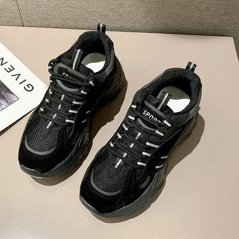 

High Quality Women's Sneakers Women Thick Bottom Daddy Shoe Fashion Vulcanized Shoes Comfortable Breathable Women Casual Shoes