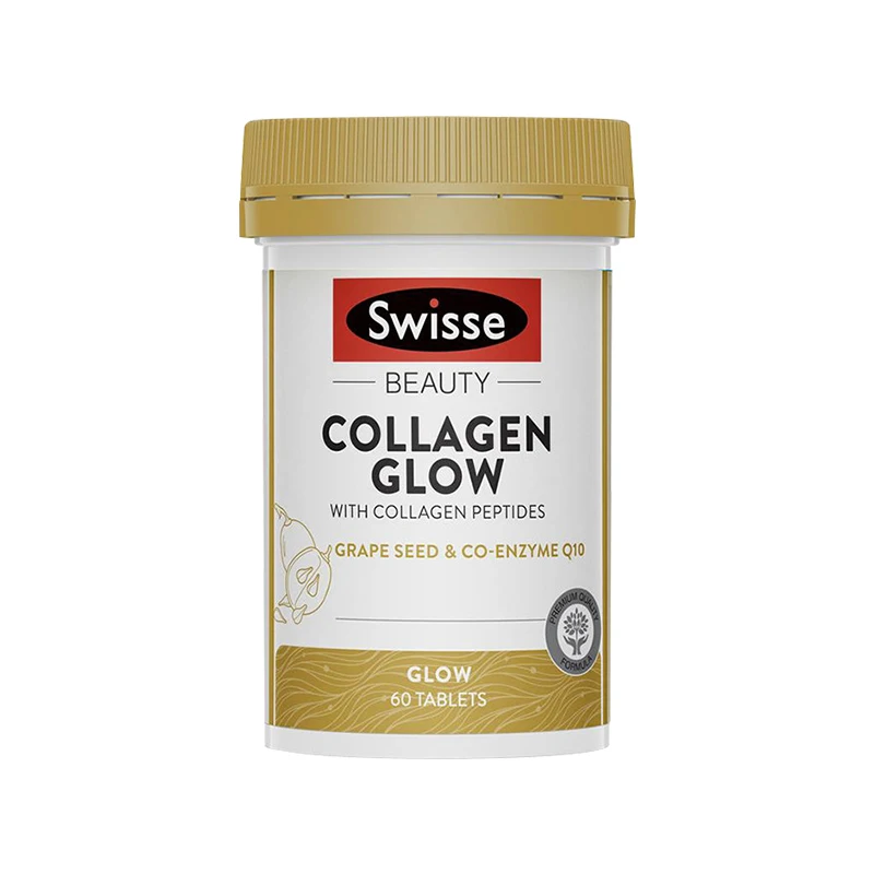 

Australia Swisse Beauty Supplement Glow Collagen Peptides Grape Seed Antioxidants for Healthy Hair Nail Skin Elasticity Firmness