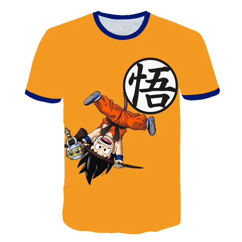 Детская футболка с 3D принтом dragon ball Z goku летние модные крутые топы короткими