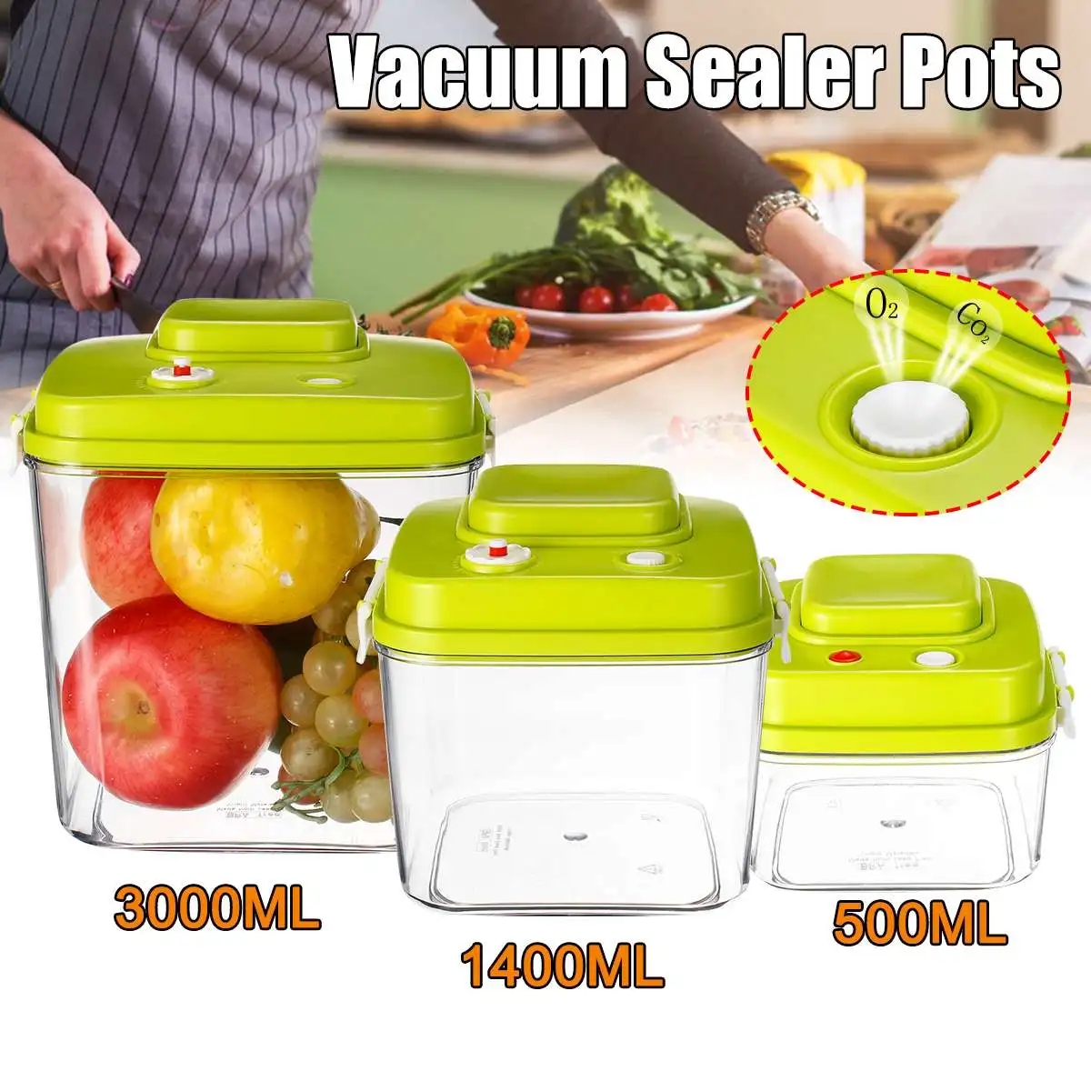 Вакуумные Контейнеры свежий может гидроизоляционные Чай горшок Еда контейнер