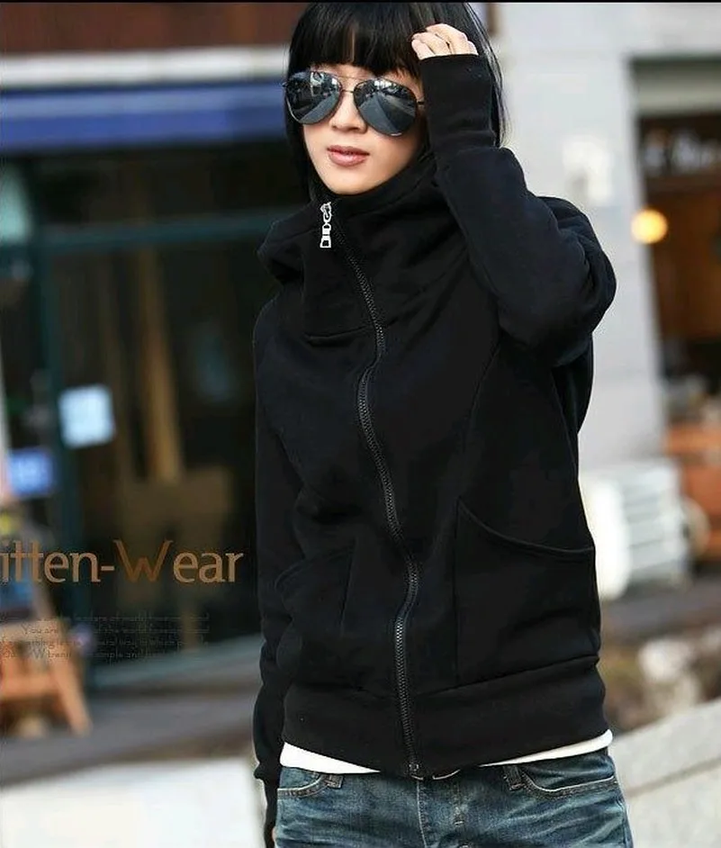 Однотонные толстовки на молнии свитшоты 2020 женские повседневные милые модные