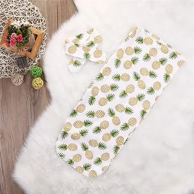 

Newborn Baby Swaddle Blanket Infant Cotton Sleeping Swaddle Muslin Wrap Headband