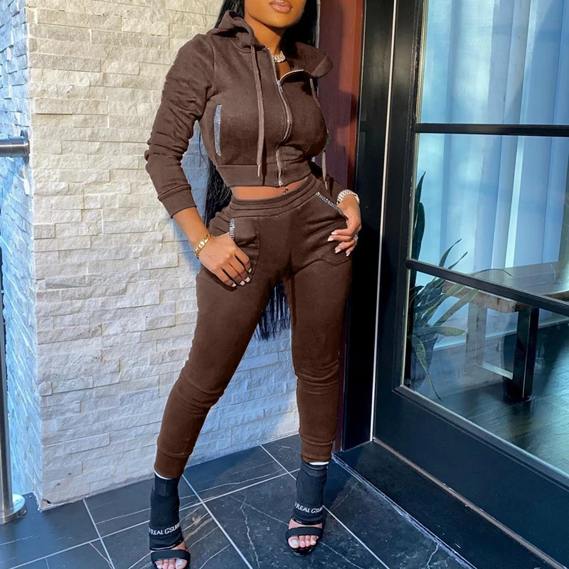 

VS&LLWQ Autumn Joggers 2 Piece Sets Women Outfits Long Sleeve Crop Top and Pants Matching Sets Femem Clothes Fashion Sweatsuit