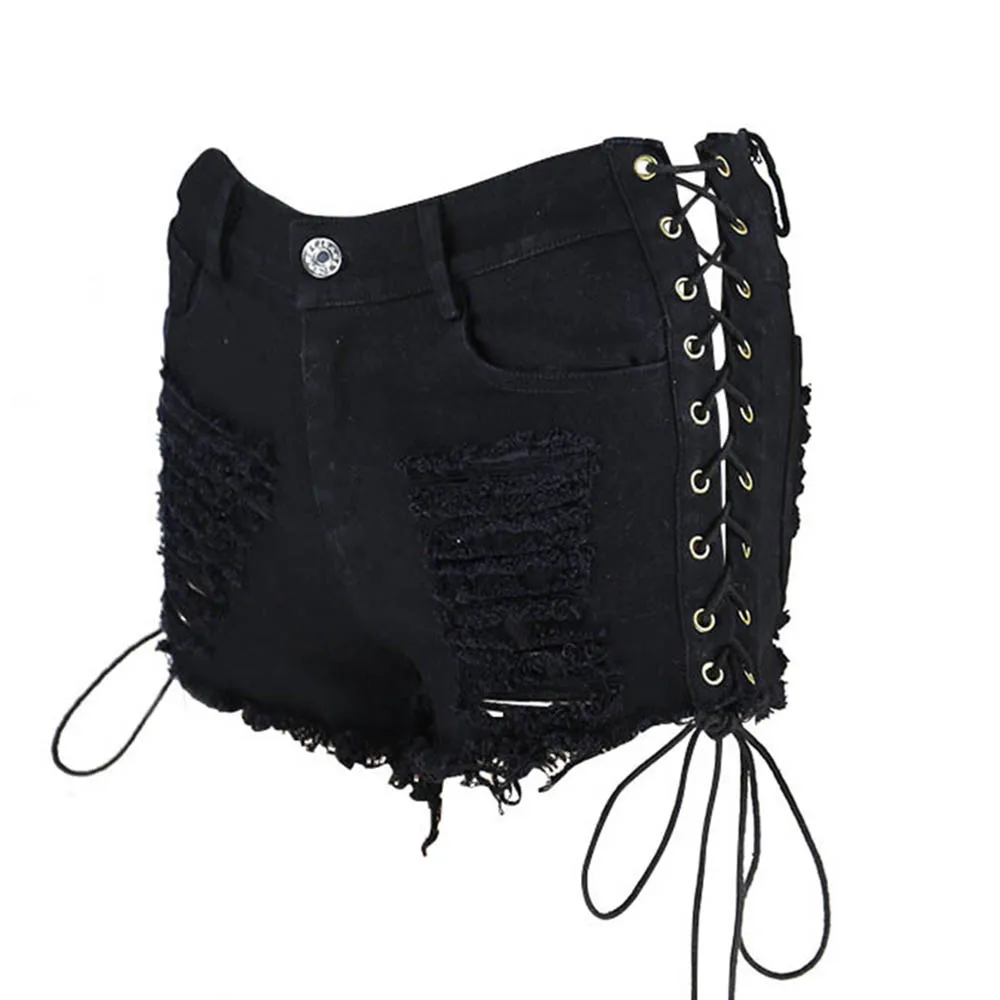 

New Fashion High Waist Shorts Vintage Slim Slit High quality Short Sexy Black Women's Shorts Summer