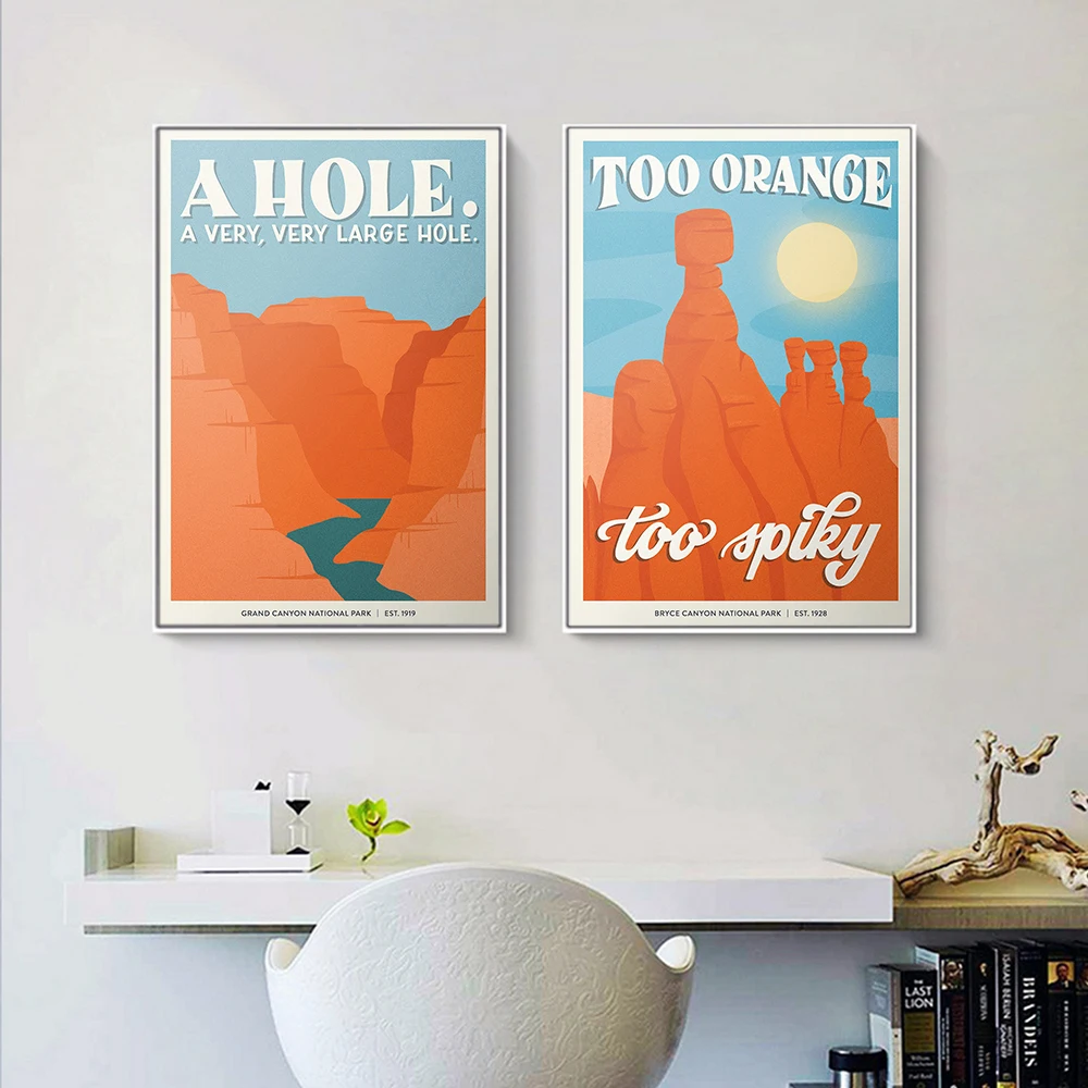 Постер на холсте Grand Canyon National Park Vintage Travel Print Bryce Hd Canvas Art Painting Posters Wall Picture Decor.
