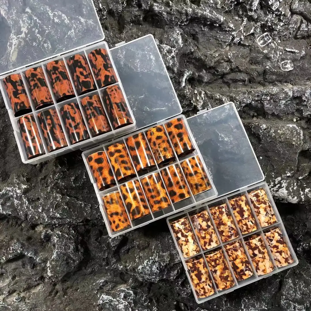 

10Rolls Nail Transfer Foil Paper Sticker Designer Set 4*100cm Nail Art Decal LOGO FOIL Adhesive Tropic Starry Nail Decoration b1