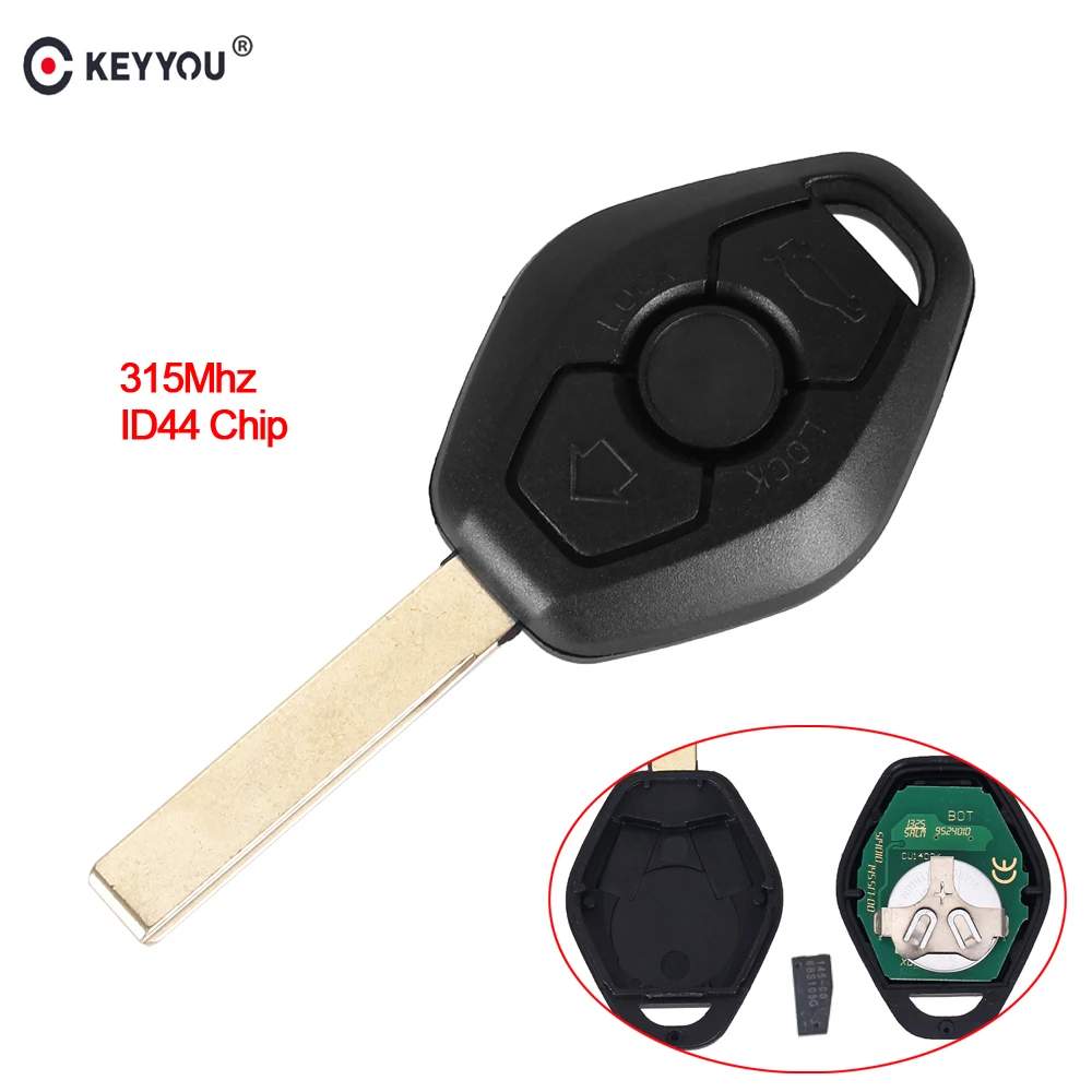 KEYYOU 3 кнопки Автомобильный Дистанционный ключ для BMW 5 7 серии X5 Z3 Z4 E38 E39 E46 Fob 315MHZ 433MHz