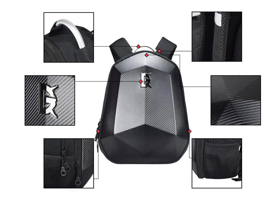 Мотоциклетный рюкзак из углеродного волокна водонепроницаемая сумка для