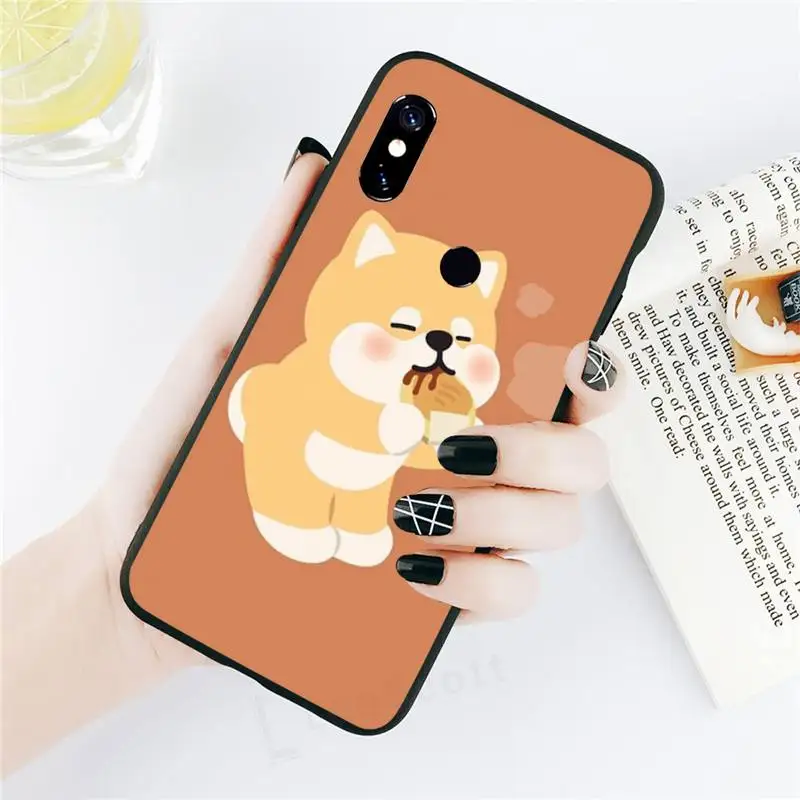 

Cute Shiba Inu Corgi Phone Case black For Xiaomi Redmi mi note 7 8t 9 9t 9s 8 10 10t 11 pro lite K20 max 3