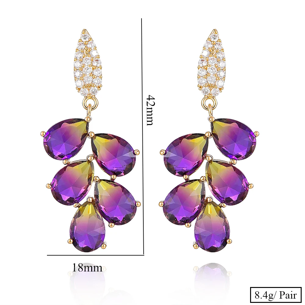 

SISCATHY Sweet Luxury Waterdrop Dangle Earrings For Girl Gift Women Bridal Wedding Girl Birthday Earrings Gift High Quality