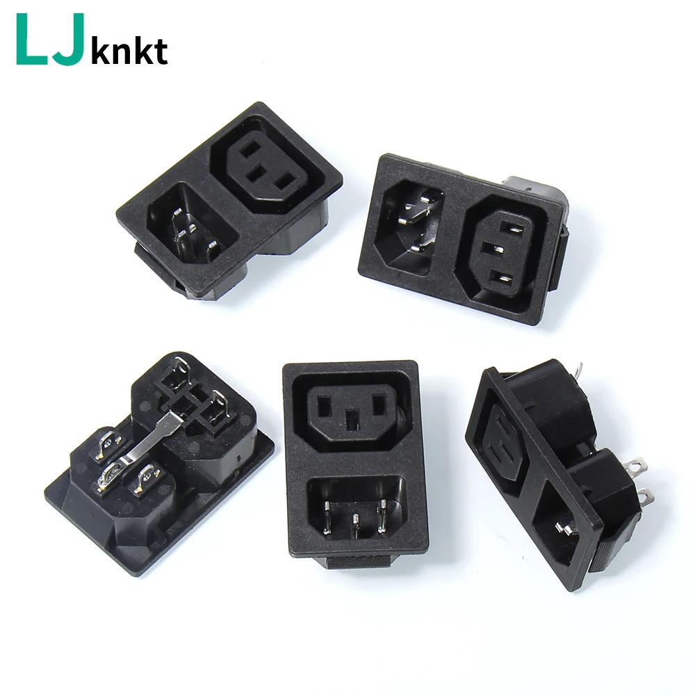 

1PCS AC power socket chassis server connector plug 10A 250V One male plug and one female plug