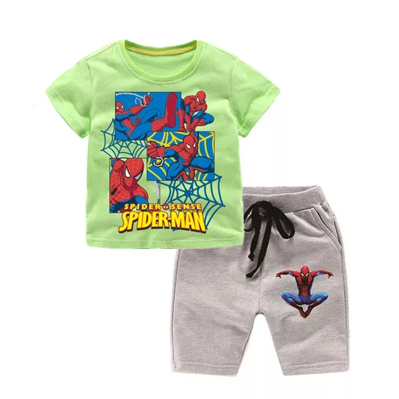 Детские комплекты одежды Марвел Мститель Человек-паук Детская футболка + шорты