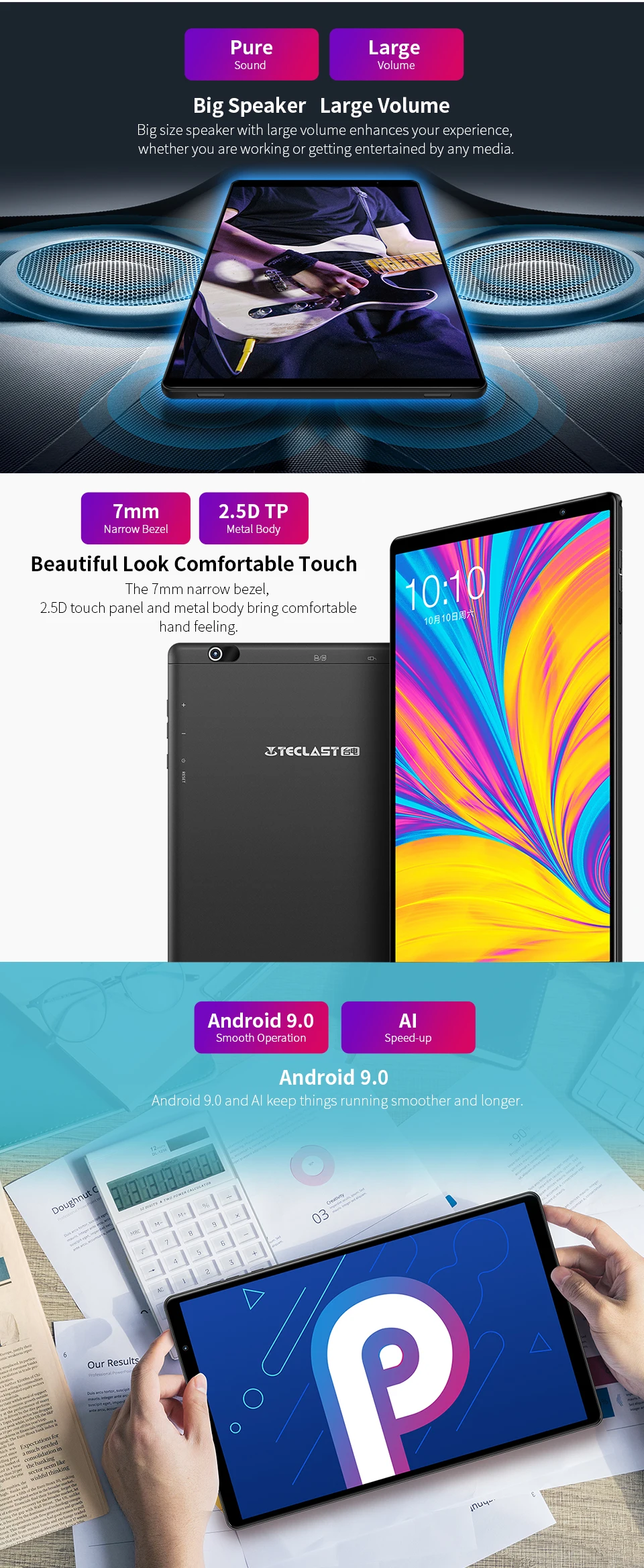 Teclast P10S, 4G, планшет с функцией вызова, Android 9,0, SC9863A, четыре ядра, A55, 10,1 дюймов, 2 Гб ОЗУ, 32 Гб ПЗУ, двойная камера, gps, Wi-Fi, планшеты, ПК, 6000 мА/ч
