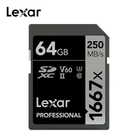 100original lexar memory card 1667x 250mbs flash card 64gb 128gb 256gb sd uhs ii u3 sd card sdxc c10 for 3d 4k hd video