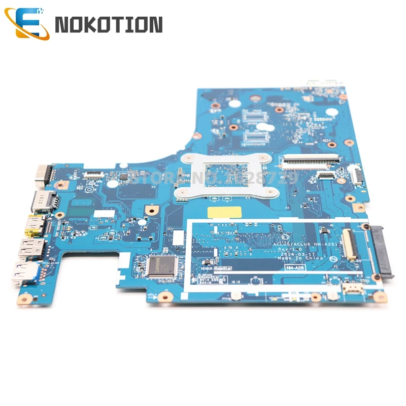 nokotion laptop motherboard for lenovo g50 g50 45 a8 6410 cpu aclu5 aulu6 nm a281 rev1 0 ddr3 main board full tested free global shipping