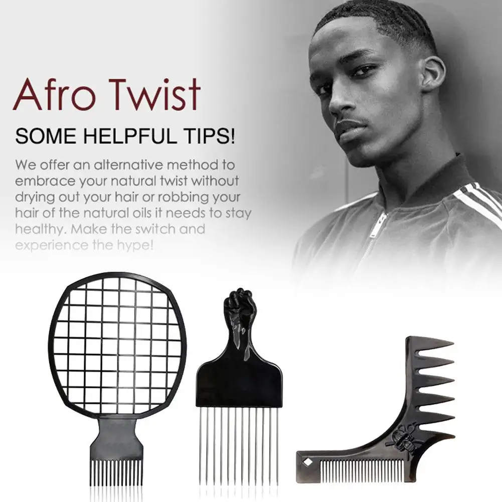 Мужская расческа для вьющихся волос жестяная фольга сетка стальная игла бороды