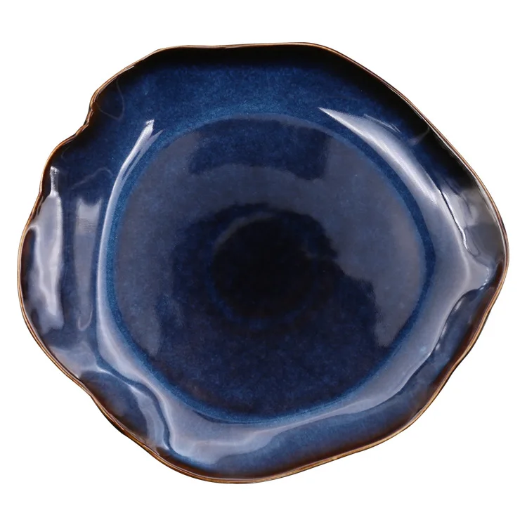 

Western European dish plate domestic ceramic irregular rice salad bowl flat es