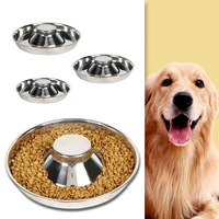 pet stainless steel dog bowl puppy litter food feeding dish weaning stainless feeder water bowl puppy pets feeder bowls