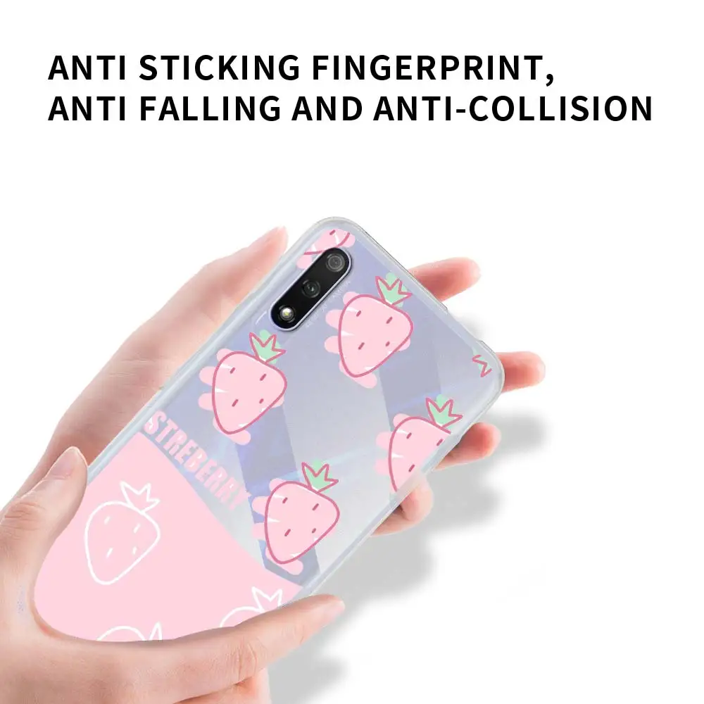 

Cute Pink Ins Matte Transparent Phone Case for Honor 10 20 Lite 8X 9X Pro Play 9A 9S 9C 30 30i 20E 20S Soft Cover Coque