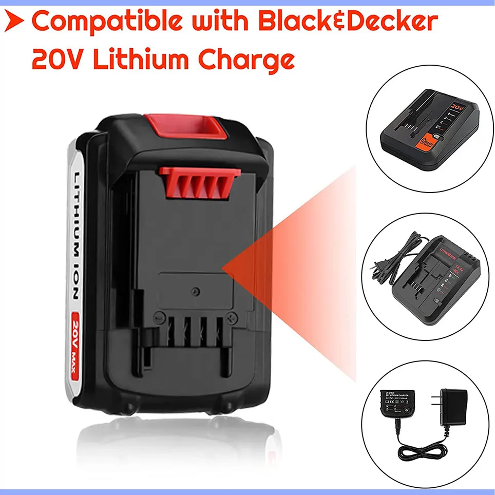 

2021 20 в а/ч lbxr20 Замена для литиевой батареи black and Decker, максимальный lb2x4020 Стандартный беспроводной инструмент