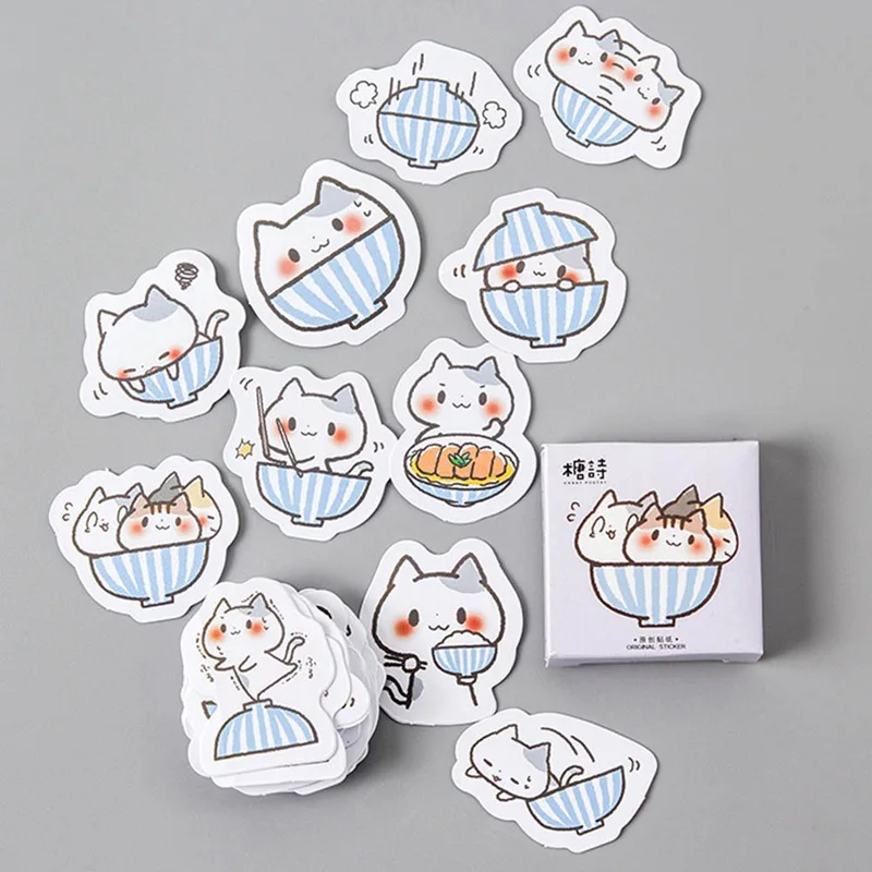 

45 Pcs/lot Cute Kawaii Cat Paper Decorative Adhesive Stickers Cartoon DIY For Diary Ablum Decoration Scrapbooking Stickers