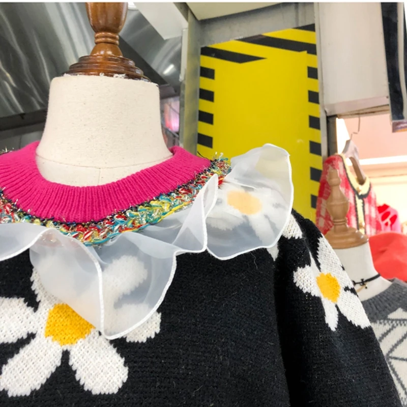 RealShe свитера женские с О-образным вырезом длинный рукав цветочный кардиган