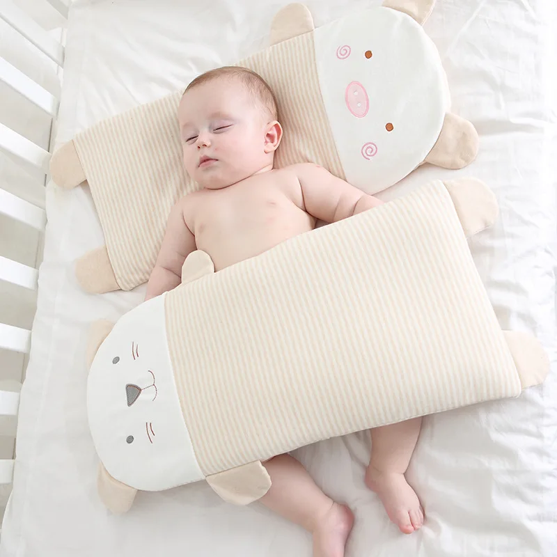 

Bedding Kids Cotton Pillow Anti Roll Sleeping Pillow Neck Head Baby Pillow Multifunctional Positioner Cushion Flat Head Protect