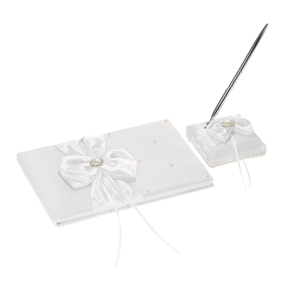 Новое свадебное украшение Белая Атласная Лента Свадебная книга для сбора