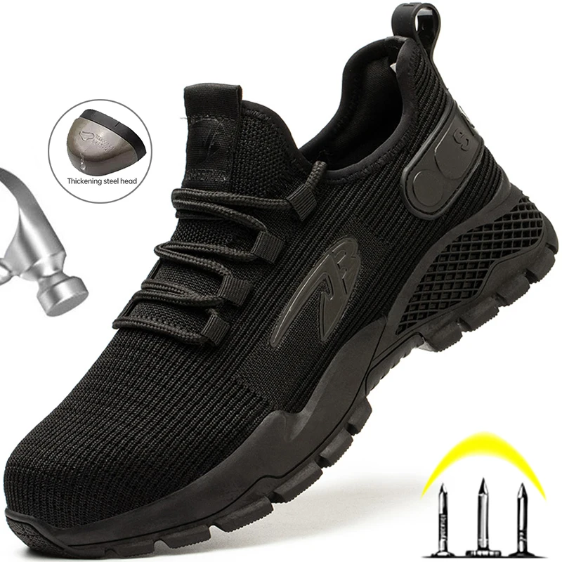 

Новинка, разрушаемые рабочие защитные ботинки со стальным носком, защита от ударов, уличные легкие мягкие дышащие сетчатые кроссовки