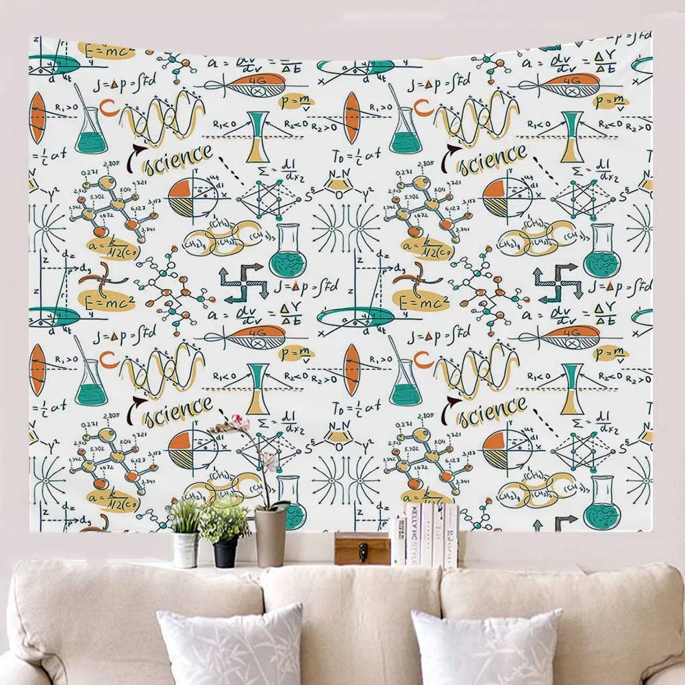 Химический элемент психоделический гобелен настенный с картой мира одеяло ковер