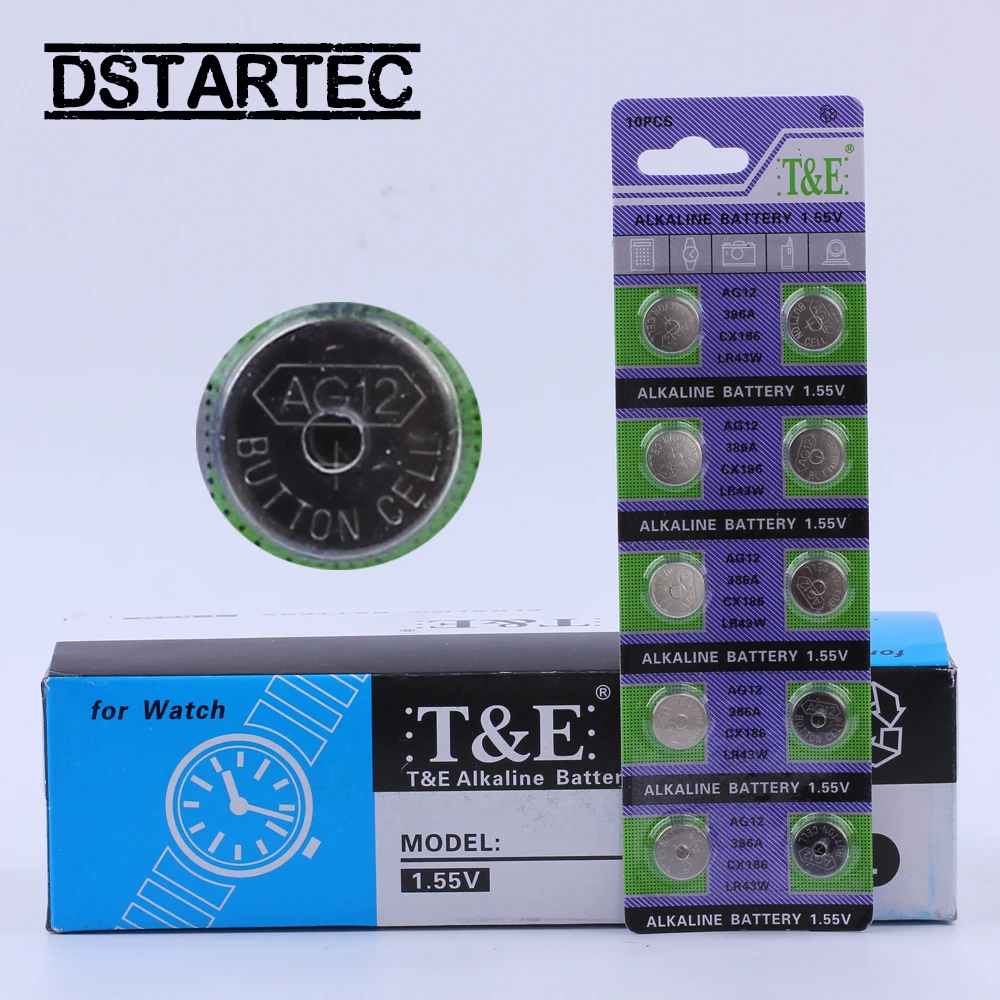 10 шт./карта 30 мА · ч 1 55 в AG12 LR43 SR43 260 386 LR1142 V12GA AG 12 кнопочных батарей для пультов
