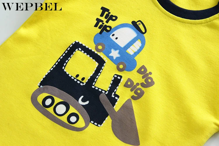 WEPBEL Newborn Infant Baby Boys Cartoon Print Sweater Tops Shirt+Pants Outfits Set Clothes Kids |