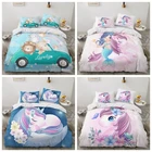 Постельное белье с мультяшным рисунком для детей и взрослых, Комплект постельного белья размера QueenKing, пододеяльник, наволочки для мальчиков и девочек