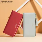 PURDORED 1 шт. Женский Длинный кошелек на молнии, женские кошельки, кошелек с кисточкой, держатель для карт, клатч из искусственной кожи, кошелек, бумажник