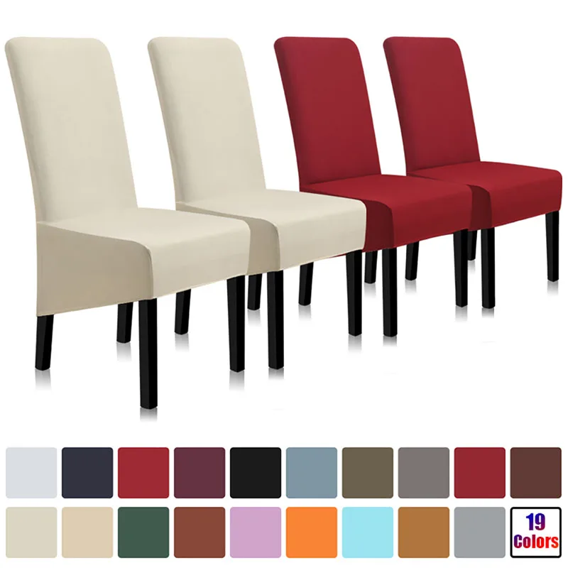 

1/2/4/6pcs Solid Color Chair Cover Spandex Stretch Elastic Slipcovers Chair Covers Kitchen Wedding Banquet Hotel