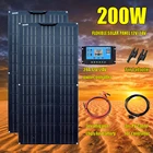 Солнечная панель батарея 12v 24v 300 Вт 200 Вт 100 Вт 400 Вт Гибкая ETFE ПЭТ PV монокристаллическая батарея 12 в 24 в зарядное устройство 1000 Вт домашняя система Комплект для кемпинга