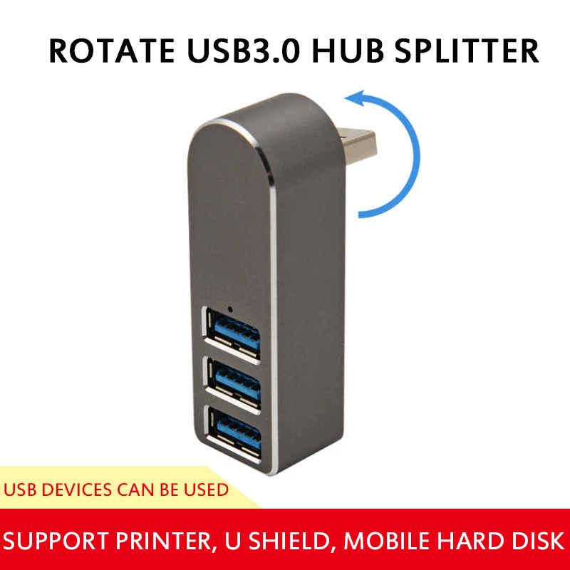 

Rotating USB HUB 3.0 Splitter Usb 4 Port Hub Expander Compatible With Multiple Syste 5Gbps Transmission Concentrator