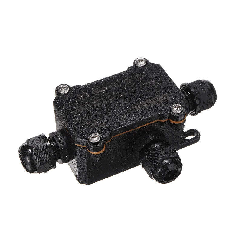 1pc Black Electrical Cable Wire Connector Junction Box Case For Low/high Voltage Garden Lighting Accessories | Обустройство дома