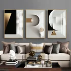 Минималистичная абстрактная линия, Черно-Белая настенная Картина на холсте, геометрический круглый постер, печать, Настенная картина для декора гостиной