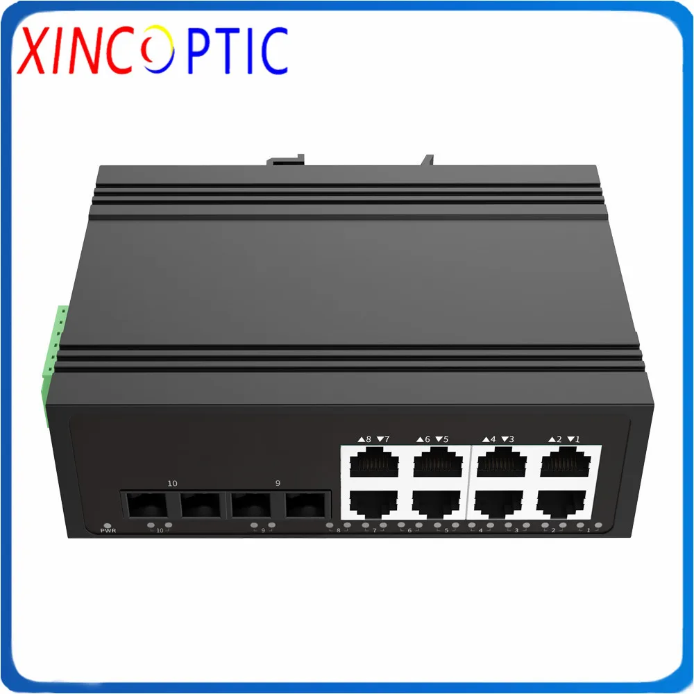 2SFP + 8RJ45 10/100/1000M 2 волокна и за исключением SFP 10-портового Din-рейки промышленный