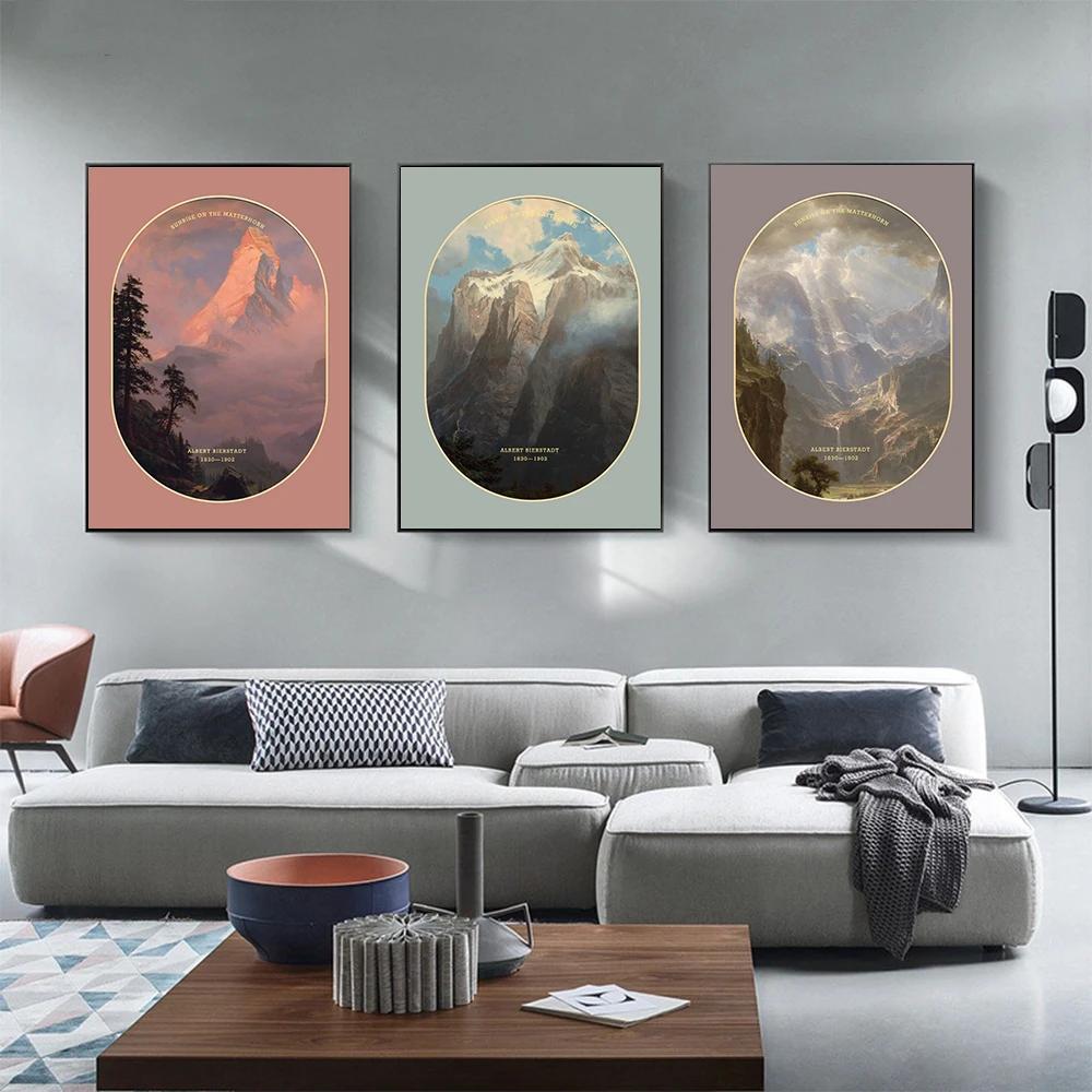 

New Modern And Simple American Living Room Dining Room High-End Retro Landscape Poster Canvas Painting Wall Art Home Decoration