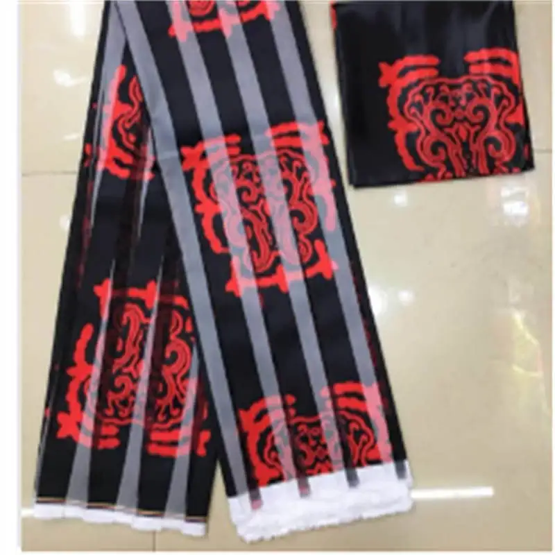 2022 горячая Распродажа атласная шелковая ткань в стиле Ганы с лентой из органзы и