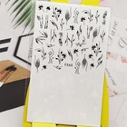 3D наклейки для ногтей, наклейки, цветок, трава, линия, дизайн, украшения для ногтей, наклейки, слайдеры, аксессуары для маникюра, украшения для ногтей