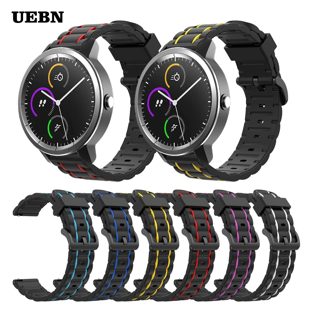 

Силиконовый ремешок UEBN для Garmin vivoactive 4, сменные Ремешки для наручных часов Garmin Active vivoactive 3
