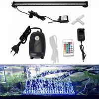 46cm underwater aquarium fish tank air bubble light 5050 rgb led submersible lamp increase oxygen air pump ir remote